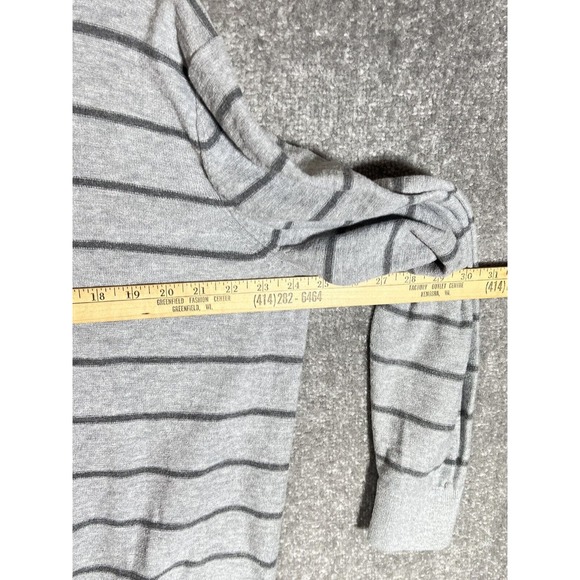 Banana Republic Striped Cotton Slub Knit Crew Neck Sweater Mens Size XL Gray - Picture 6 of 7